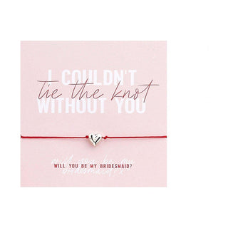 Will You Be My Bridesmaid bracelet on printed message card