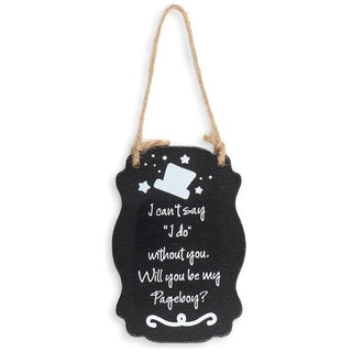 Wooden Blackboard - Will you be my page boy