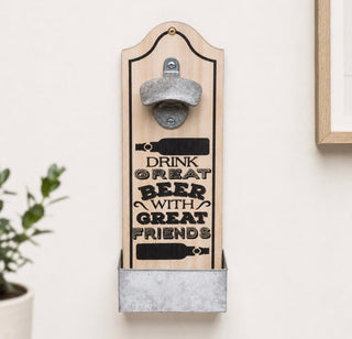 Wooden Bottle Opener Hanging Decoration with Quote