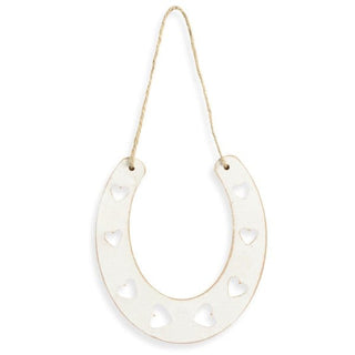 Wooden Horseshoe Whitewash Decoration