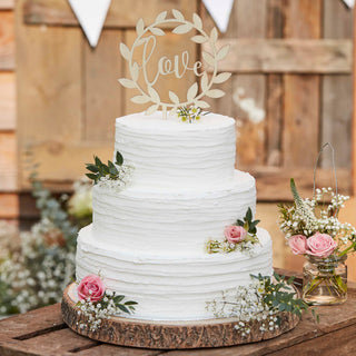 Wooden "Love" Wedding Cake Topper
