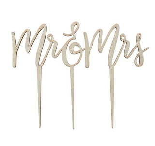 Wooden Mr & Mrs Cake Topper